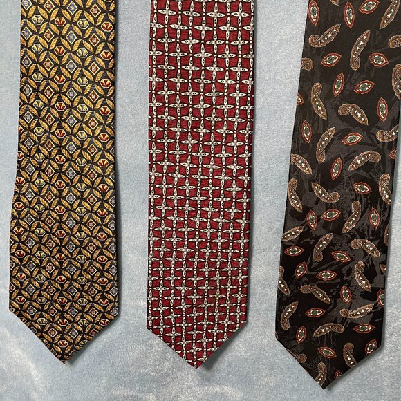 Bundle of 3 100% Silk Used Neckties Made in the USA. - Picture 1 of 5